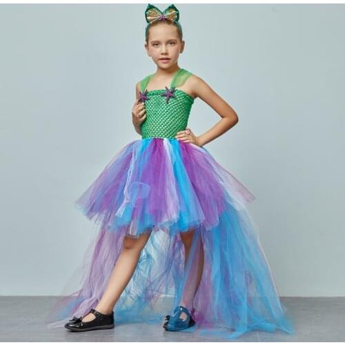 Baby Cartoon Costume Dress For School Party Mermaid Halloween Costumes Girls Dancing Dress Fancy Ball Gown Starfish Cosplay Robe