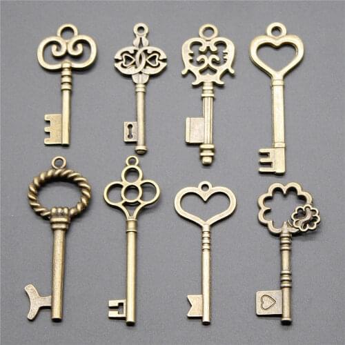 Designer Charms Bronze Metal Zinc Alloy Key Charms Fit Jewelry Medical Plant Pendant Charms Makings