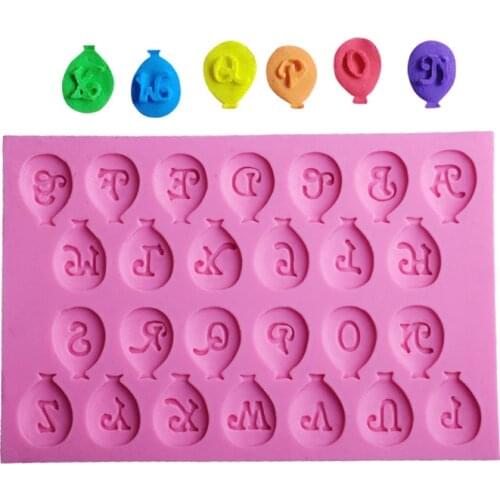 Balloon modeling letter mold chocolate turning sugar cake decoration baking tools handicraft resin mold soap mold