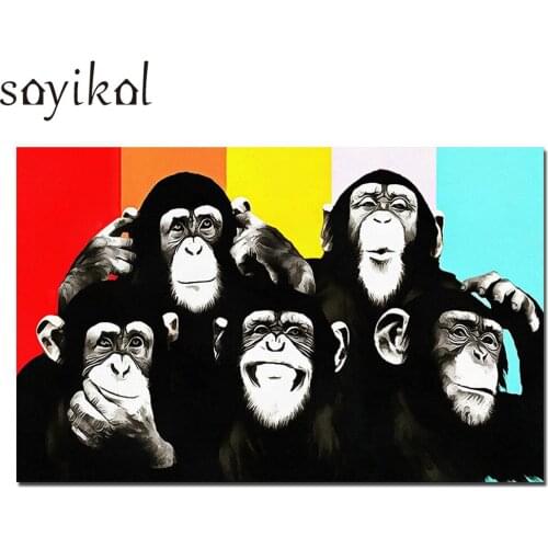 Unframed Canvas Print Painting Andy Warhol Monkey Wall Art Picture Painting On Canvas For Children Bedroom Decor Kids Wall Art
