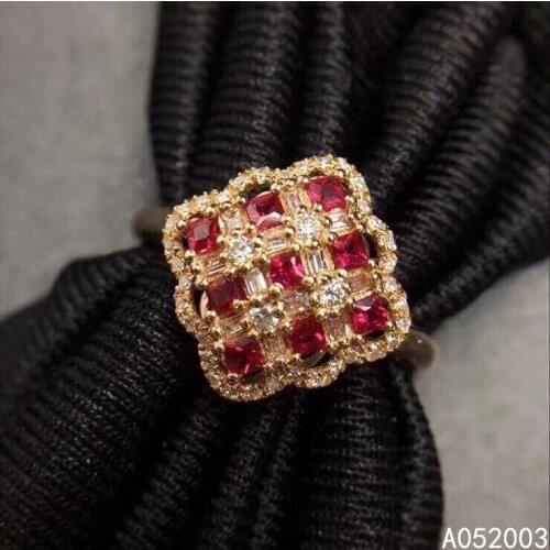 KJJEAXCMY fine jewelry 925 sterling silver inlaid natural ruby new Female ring noble Support Detection