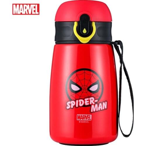 Disney children stainless steel thermos cup, elementary school straw, convenient drop proof cartoon drinking water bottle