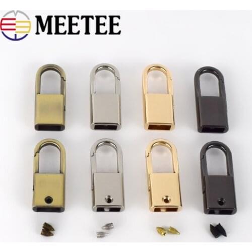 Meetee 5/10pcs Metal Bag Side Clip Buckles Screw Chain Handles Hang Hook DIY Luggage Strap Band Buckle Hardware Accessory BF438