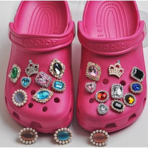 Crystal Crown Metal Charms Designer Croc Accessories Clog Shoe Button Decoration Lovely Little Bear Charm for Croc Shoes
