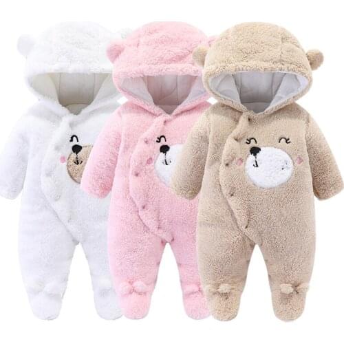 Neutral Baby Clothes Winter Newborn Romper Thicken Warm 3M 6M 9M 12M Boy Girl Toddler Clothing Solid Color Infant Sleepers Cute