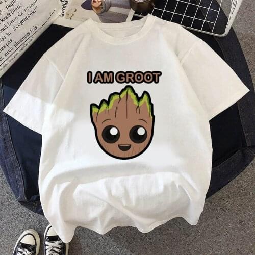 2021 New T-shirt Cute Bady Groot Printed Tops casual women Tshirt Tee Funny Fashion Vogue Cartoon Anime T Shirt Camiseta Mujer