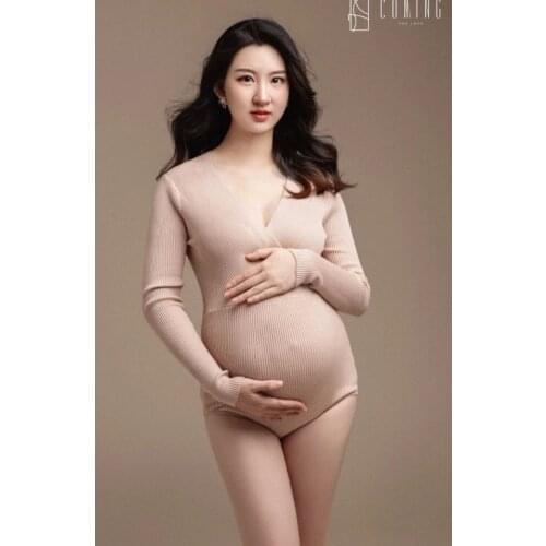 New Fashion Maternity Dresses For Photo Shoot V-neck Dresses For New Year2021 Sexy Clothes For Pregnant Women Dress