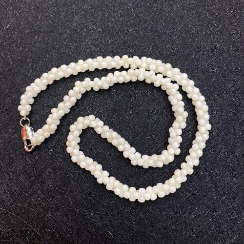 White Coral Necklace 3x6mm Bone-shaped Coral Beads Fashion Jewelry Necklace 17 Inches In Length