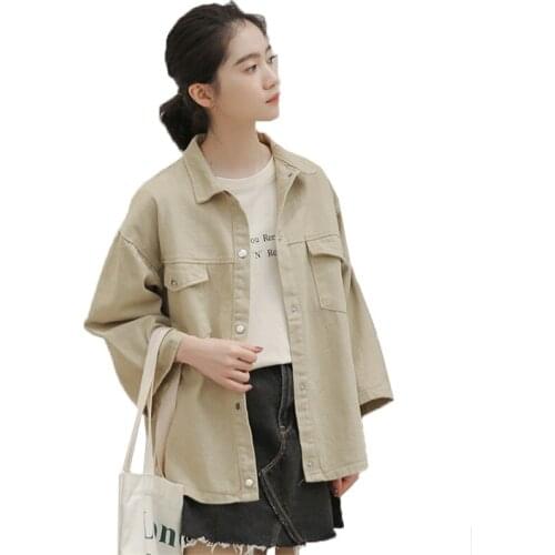 New 2021 Spring Autumn Womens Coat Apricot Single-Breasted Women Shirt Top Jacket Casual Loose Thin Female Outwear Tooling K255