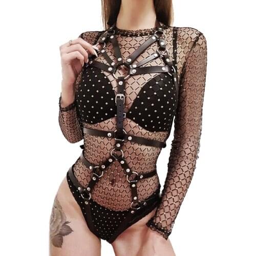 Body Harness Women Sexy Lingerie Bondage Strap Garter Belt Punk Gothic Bdsm Erotic Chest harness Leg garter Sex Fetish Suspender