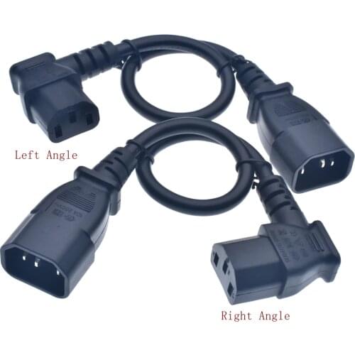 Right or Left Angled IEC 320 C13 to C14 Male to Female Power Adapter Extension cable for LCD LED Mount TV