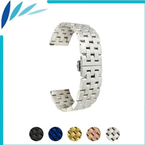 Stainless Steel Watch Band 20mm 22mm for Montblanc Men Women Butterfly Clasp Strap Wrist Quick Release Loop Belt Bracelet Black