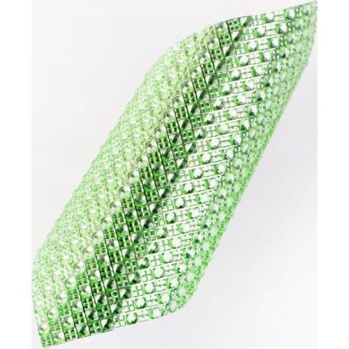 Self- Adhesive Rhinestones Square Rhinestone Sticker Green Acryl Stone Mesh Diy Row Rhinestones Accessories For Home Crafts