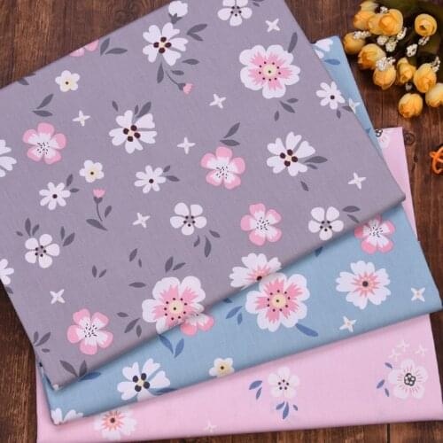250x50cm Flowers Twill Cotton Fabric DIY Childrens Wear Cloth Make Bedding Quilt Decoration Home 300g/m