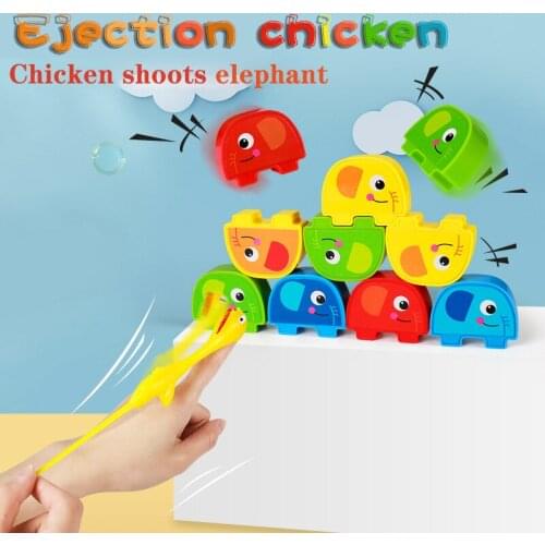 Cross Border Ejecting Chicken Shooting Elephant Folding Music Buildingblock Puzzoard Game Creative Childrens Decompression Toys