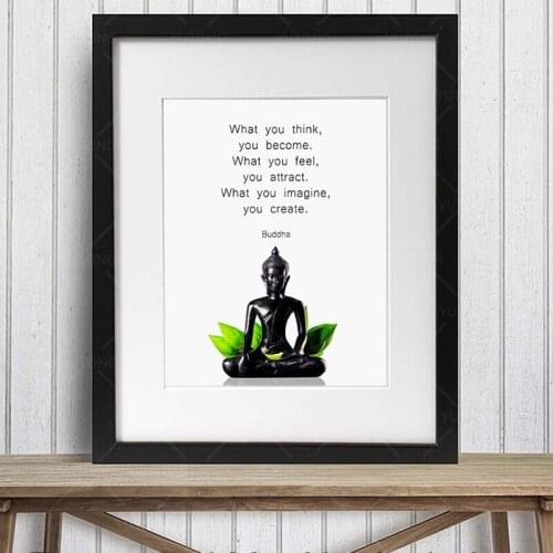 Buddha Quotes Inspirational Quote Wall Art Zen Meditation Spiritual Gifts for Women Men New Age Spa Room Decor poster and print