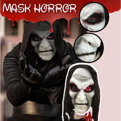 Creepy Halloween Mask Sadako Horror Mask Cosplay Props Zombie Mask Props Grudge Ghost Long Hair Ghost Scary Mask
