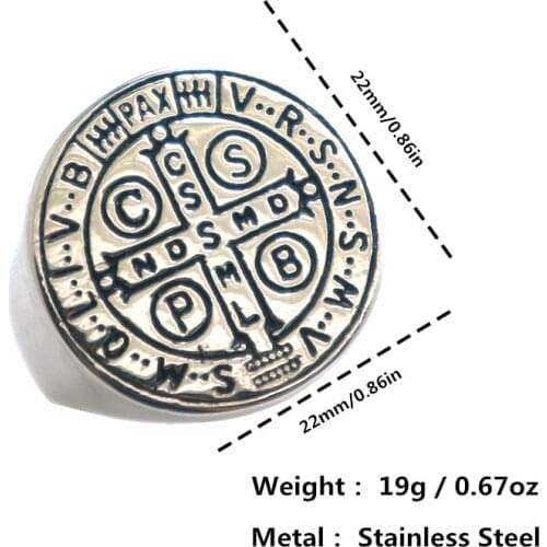 Unisex CSPB CSSML NDSMD Saint Benedict of Nursia Catholic Church Christianity Jesus Cross Simple Ring Newest