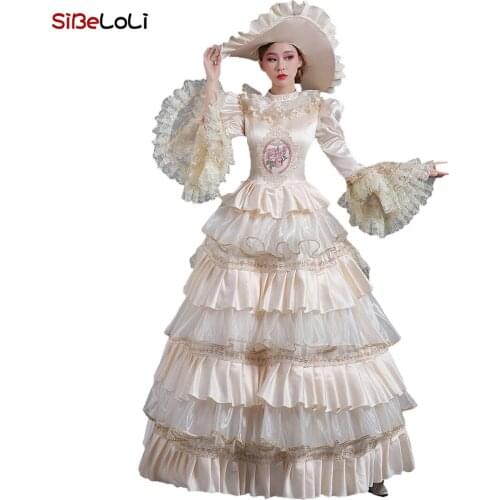 Southern Belle Wedding Gown Princess Taffeta Satin Champagne Ball Gown Christmas Carnivale Costume