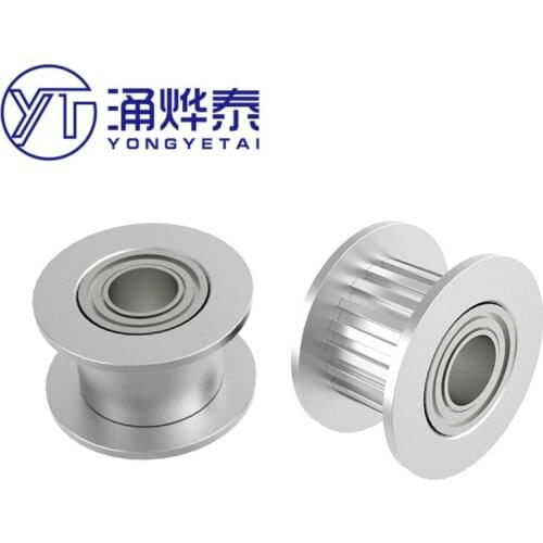 YYT 5PCS 3D printer accessories 2GT aluminum alloy synchronous wheel idler H-type pulley pulley belt bearing bandwidth 6/10mm