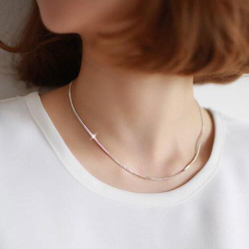 Womens Korean Style Fashion Silver Short Chain Choker Sweet Cute Necklaces 2017 New Simple Volunge Jewelry
