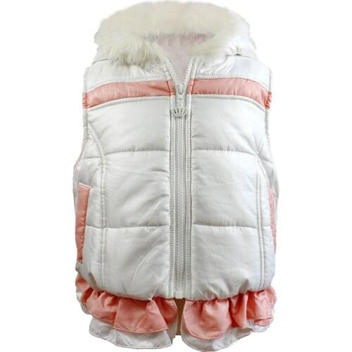 Winter Warm Infant Kids Baby Girls Floral Vest Zipper Waistcoat Down Cotton Warm Girls Vest Kids Waistcoat Baby Girl 4-8 4C0622