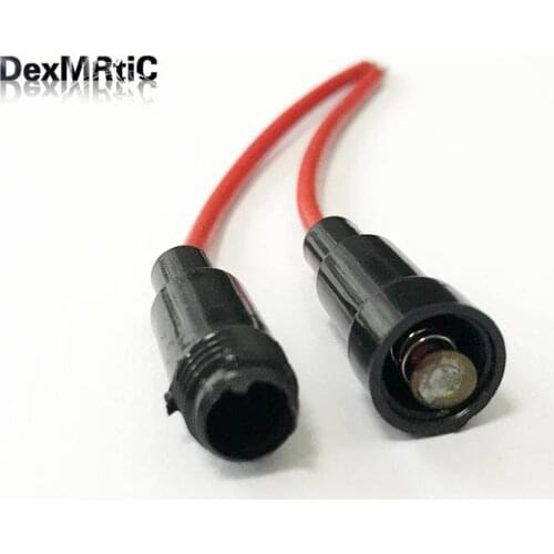 10pcs Car Auto Fuse Holder Case In-Line Black Red Plastic Screw Type With Wire 5x20mm