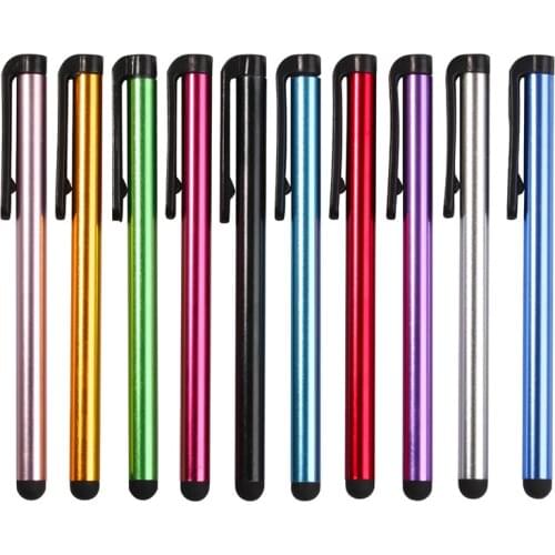 10pcs/lot Capacitive Touch Screen Stylus Pen for IPhone IPad IPod Touch Suit for Smart Phone Tablet Metal Stylus Pencil