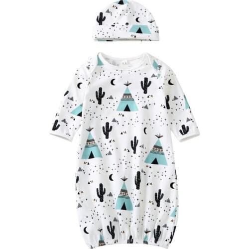 2 Pcs Baby Sleep Sacks + Cap Newborn Sleeping Bags Cotton Baby Sleepwear Bedding Cloth