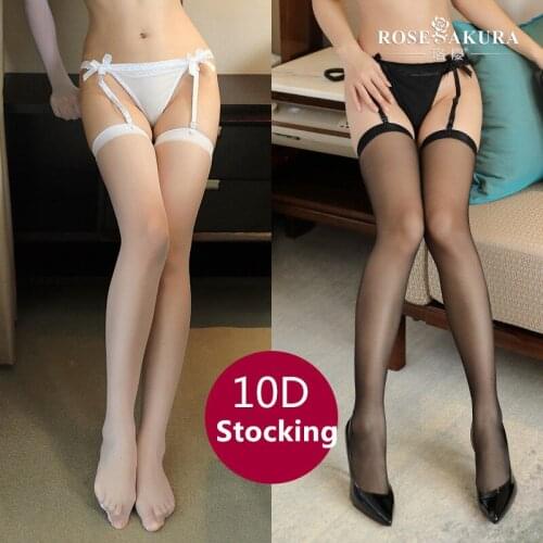 20PCS Rib Top Thigh High Stockings Erotic Sexy Lingerie Elastic Stocking Ultra Thin Mujer Toe Transparent 5D Medias 0912