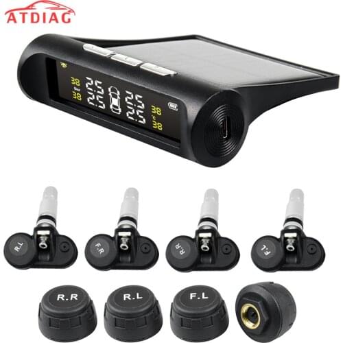 Car TPMS Tyre Pressure Monitoring System Solar Power Digital LCD Display Auto Security Alarm Systems Tyre Pressure