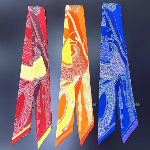 2021 Brand Silk Scarf Design Women Scarf For Ladies Hair Accessories Foulard Hair & Bag Scarves Fashion Design Headbands Summer