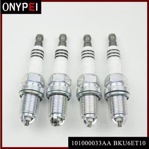 4pcs/lot Normal Spark Plug 101000033AA BKU6ET10 for 100 90 A4 A6 Benz C230 Beetle Golf Jetta 101 000 033 AA BKU6ET-10