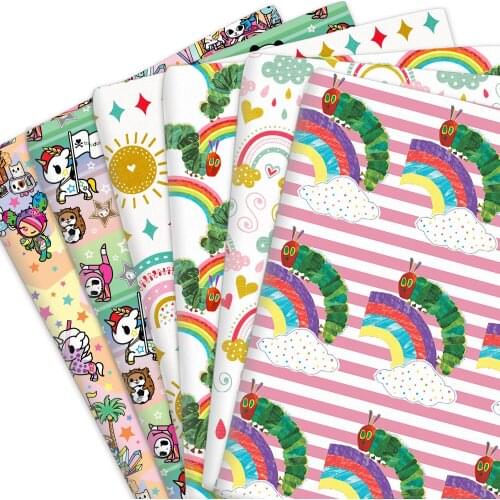 50*145cm/50*45cm Caterpillar Polyester Cotton/Satin/4 Ways Stretch Knit Fabric for Tissue Sewing Quilt Needlework DIY Cloth Bags