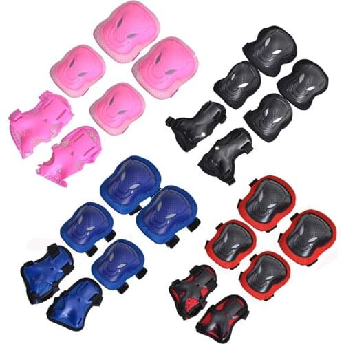 6pcs Kids Outdoor Sports Protective Gear Skateboarding Protection Guards Wrist Safety Elbow Roller Skating Knee Riding Pads