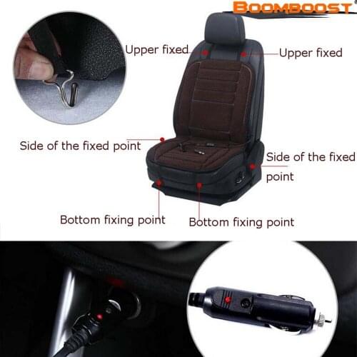 Boomboost Car Seat Heater Covers Pad Electric Heated Seats Auto Car Seat Cushion 12V Hot Fur Car Sets Interior Accessories