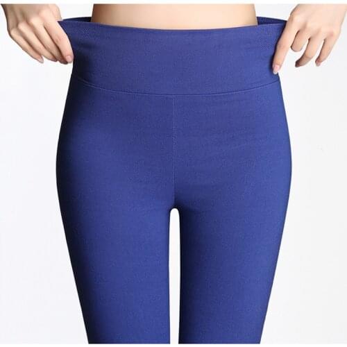 S-6XL15 Colors New Winter Plus Size Womens Pants Fashion Candy Color Skinny high waist elastic Trousers Fit Lady Pencil Pants