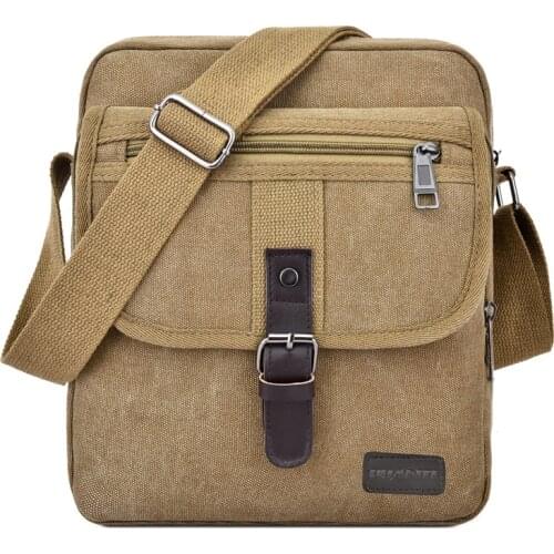 Mens Travel Bag Canvas Casual Shoulder Crossbody Bags Hight Qualtiy Outdoor Bags Men Wearable Retro Zipper Sling Bag
