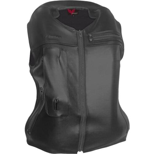 Duhan New Airbag Vest Genuine Leather Motorcycle Air Bag Armor Real Cohide Leather with Slow Respond Back Pad
