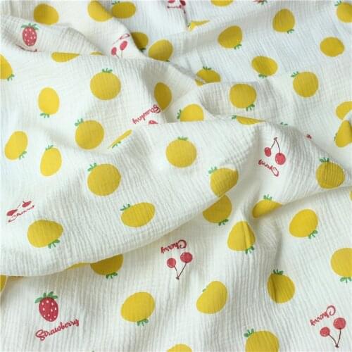 140x50cm Double-Layer Gauze Fruit Printed Fabric, making Home Wear Cloth