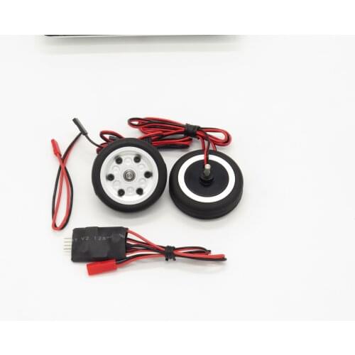 JP electric brake wheel with 2 wheels and controller 50mm brake wheel for RC fixed-wing aircraft model landing gear set