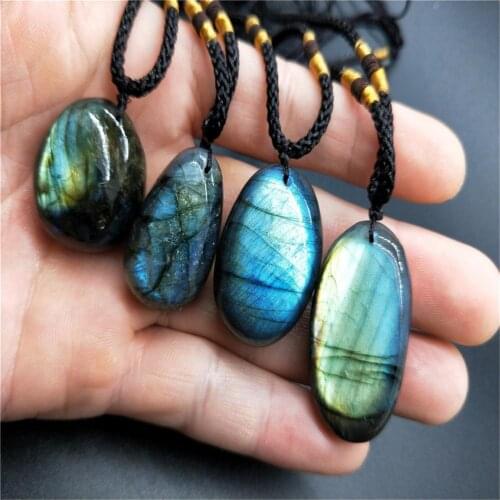 Natural Irregular Labradorite Pendant Necklaces Random Shaped Energy Stone Women Men Healing Buddha Lucky Necklace Moonstone