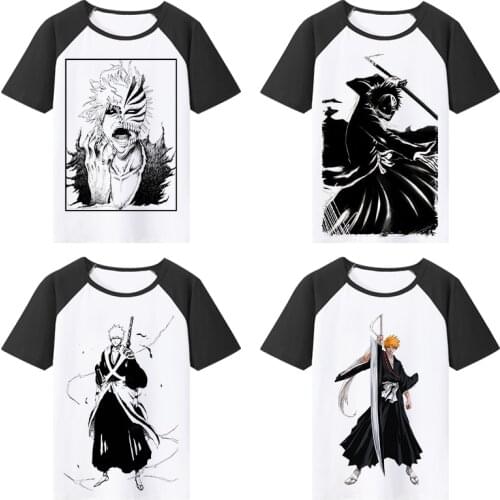 Bleach Cosplay T Shirt Kurosaki ichigo Casual Summer T-Shirt Anime Short Sleeves Top Tee tshirt Halloween Cosplay Costume