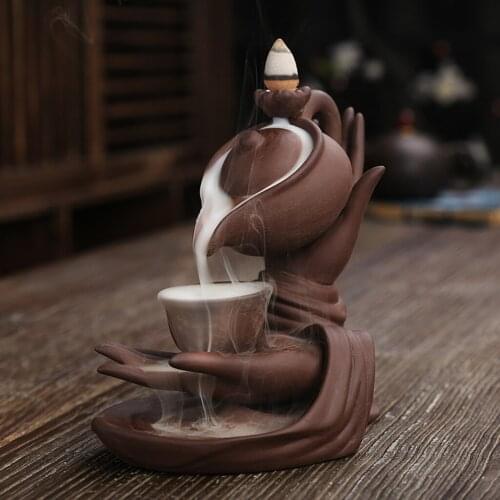 Clay Incense Burner Holder Waterfall Backflow Censer Temple Craftwork