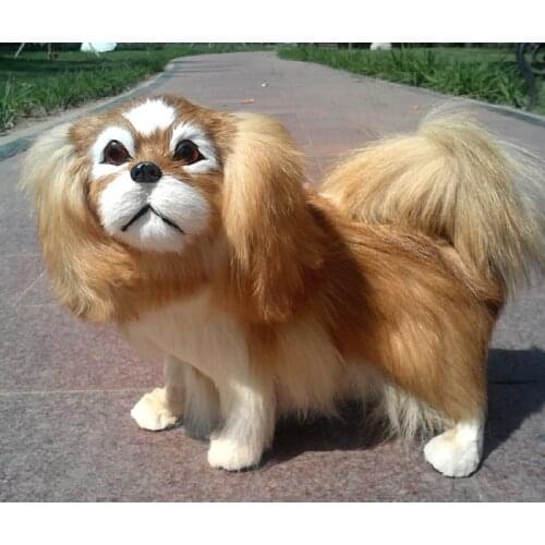 Simulation animal 32x23x12cm poodle dog pet plush pug-dog doll handiwork craft home decoration Creative Gift toy gift w5433