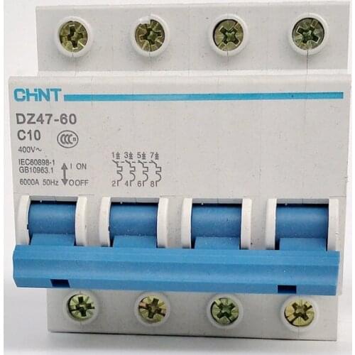 CHINT C45N Mini Circuit Breaker DZ47-60 4P C10A 400V MCB