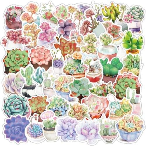 10/30/50PCS Fashion Succulent Cartoon Graffiti Cute Girl Laptop Skateboard Guitar Waterproof Stickers Decorative Toys Wholesale