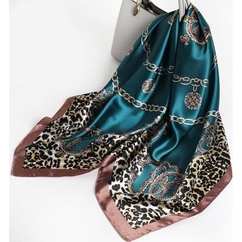 Fashion Paisley Print Kerchief Silk Satin Hijab Scarf For Women Square Shawls Wraps 90*90cm Bandana Head Neck Scarfs For Ladies