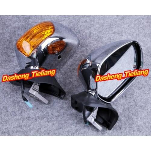 Motorcycle Rearview Rear View Side Wing Mirrors for Honda Goldwing GL1800 2001-2011 Silver Metallic Left Right