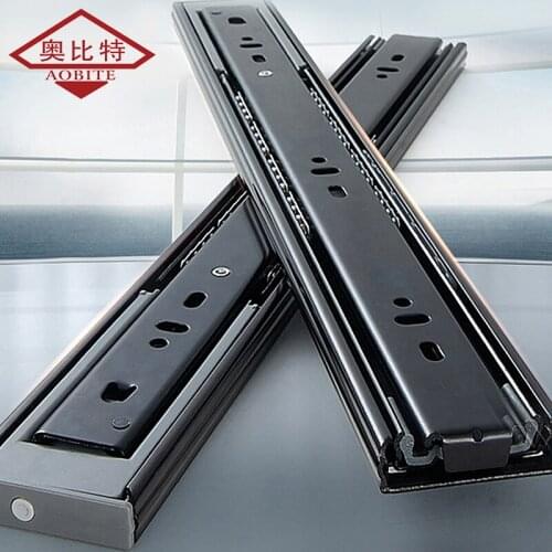 AOBT Stainless Steel Drawer Slide Soft Close Drawer 10"- 22" Track Rail Sliding Three-Section Cabinet Slides Furniture Hardware